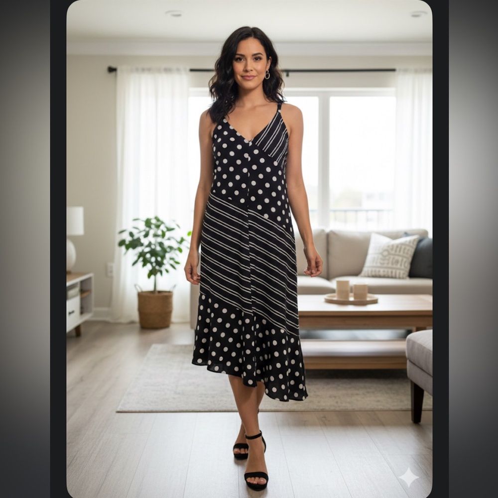 Ashley Stewart Melloday Black And White Strap Sundress 18/20 New with Tags